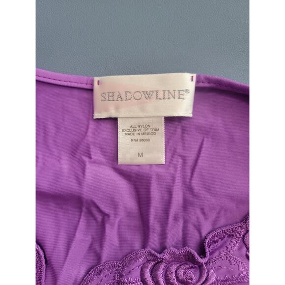 SHADOWLINE Robe Sz M Women's Nylon Purple Floor Length Long Sleeve Button Front - Picture 7 of 8